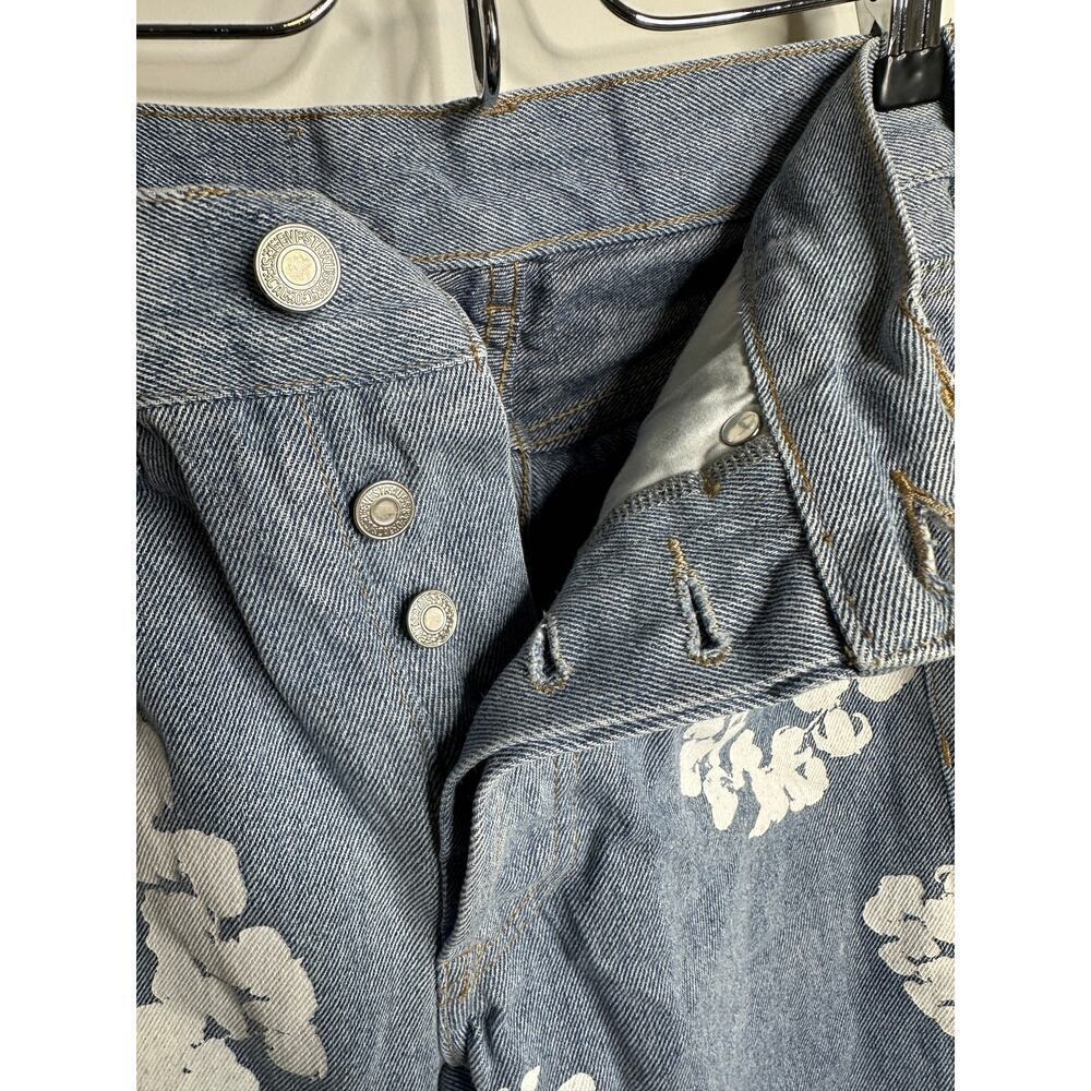 100% Authentic Levi's X Denim Tears Collab Men Blue Jean Size 30 x 30 Fly Button - Picture 5 of 16